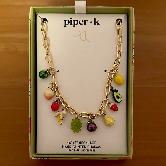 🍓🥑🍇🍋 Piper K Fruit Charm Necklace 🍓🥑🍇🍋 - Picture 1 of 3